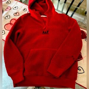 A&F Red Fleece Hoodie